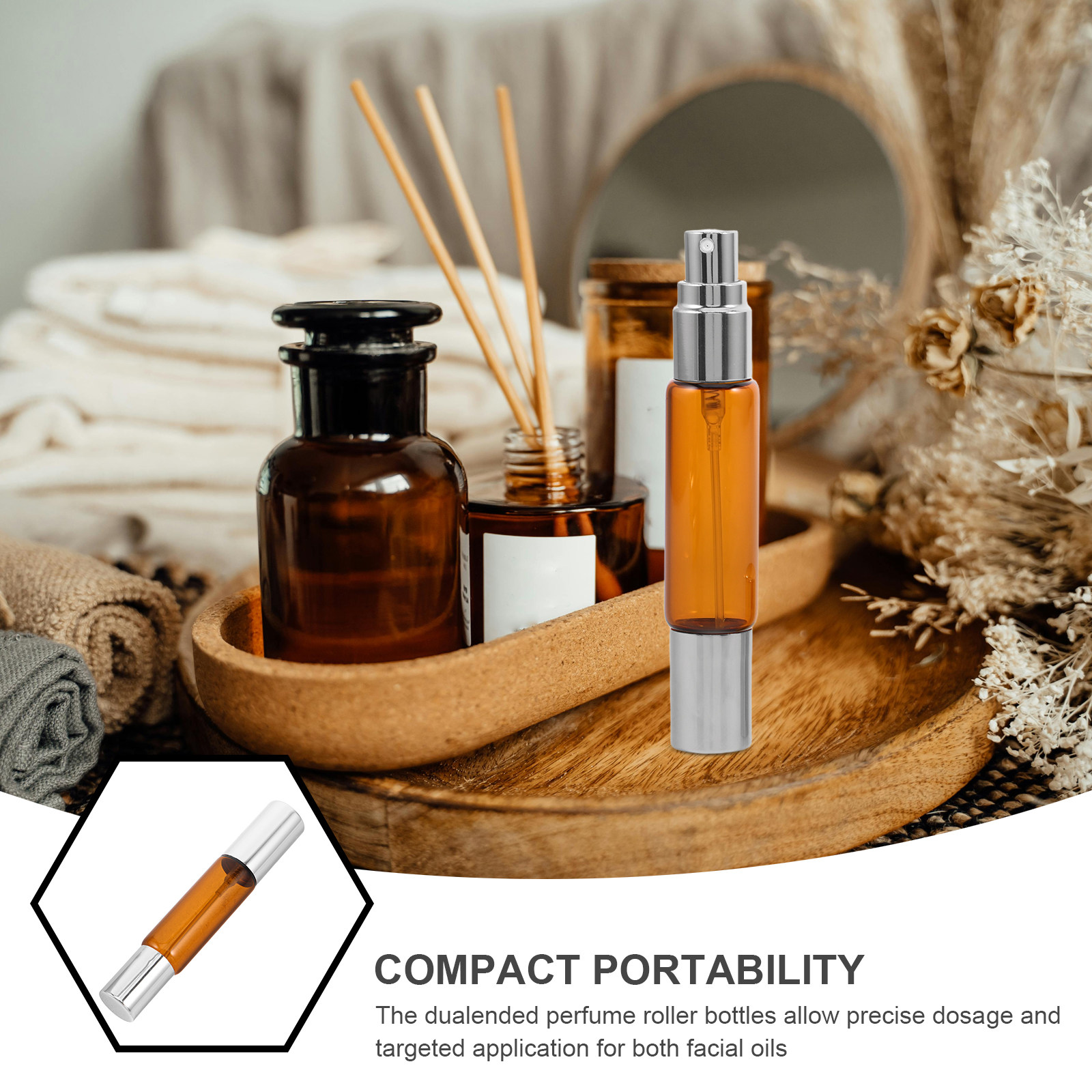 Amber Glass Essential Oil Roll - Perfume Travel Set review and price