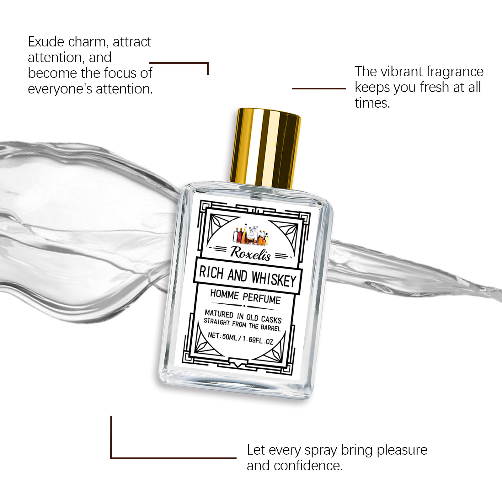 Roxelis 50ml Charm Whisky Men' - Fragrance Perfume Note review and price